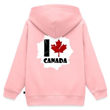 Canada - Sweat Premium à capuche zippé enfant bio - rose - Dos - AI Model Kid Female (0cm)