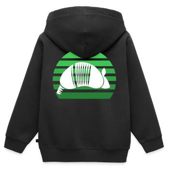 Tatoué coucher du soleil - Sweat Premium à capuche zippé enfant bio - noir - Dos - AI Model Kid Male (0cm)