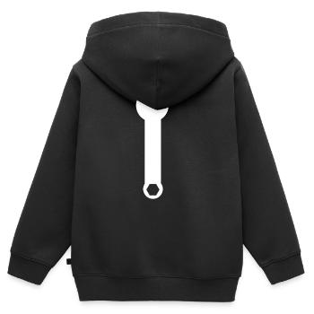 Schraubenschlüssel Werkzeuge Werkzeug Heimwerker - Kinder Premium Organic Zip Hoodie - Schwarz - Hinten - AI Model Kid Male (0cm)