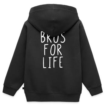 Bros for life - Sweat Premium à capuche zippé enfant bio - noir - Dos - AI Model Kid Male (0cm)