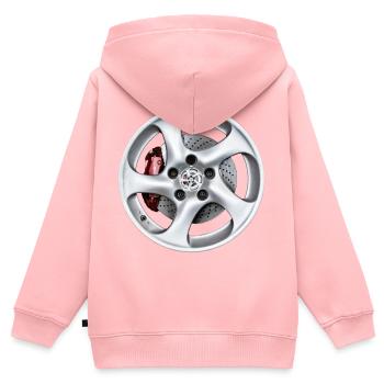 Felgen - Kinder Premium Organic Zip Hoodie - Rosa - Hinten - AI Model Kid Female (0cm)