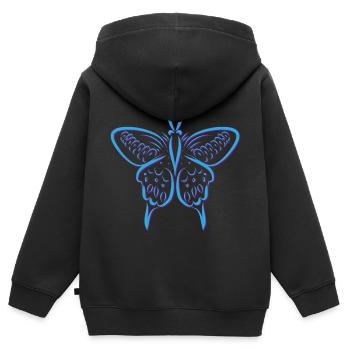 butterfly - Kids Premium Organic Zip-up Hoodie - black - Back - AI Model Kid Male (0cm)