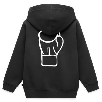 Boxhandschuh Boxen Boxer Boxhandschuhe Kampfsport - Kinder Premium Organic Zip Hoodie - Schwarz - Hinten - AI Model Kid Male (0cm)