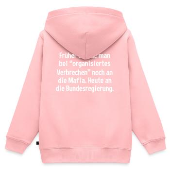 Crime organisé mafieux du gouvernement fédéral - Sweat Premium à capuche zippé enfant bio - rose - Dos - AI Model Kid Female (0cm)