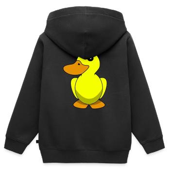 Ente Quietscheente gelb Kinder - Kinder Premium Organic Zip Hoodie - Schwarz - Hinten - AI Model Kid Male (0cm)