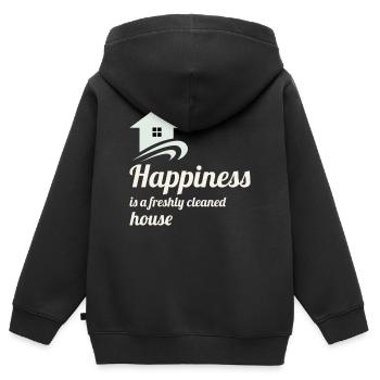 Reinigung lustiges Sprichwort Reiniger Hausmeister Depotbank - Kinder Premium Organic Zip Hoodie - Schwarz - Hinten - AI Model Kid Male (0cm)