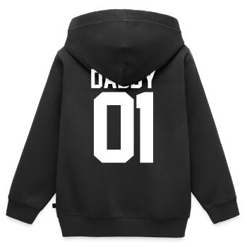 Daddy 01 - Kinder Premium Organic Zip Hoodie - Schwarz - Hinten - AI Model Kid Male (0cm)