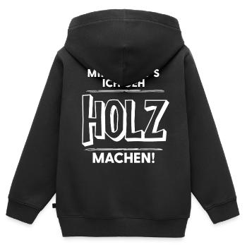 Baumfällen Holz Kettensäge Brennholz Holzfäller - Kinder Premium Organic Zip Hoodie - Schwarz - Hinten - AI Model Kid Male (0cm)