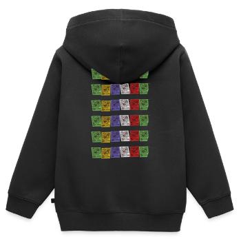 Tibetische Gebetsfahnen in Nepal Buddhismus Indien - Kinder Premium Organic Zip Hoodie - Schwarz - Hinten - AI Model Kid Male (0cm)