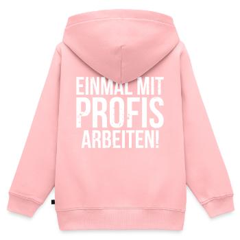 Einmal mit Profis arbeiten! - Kinder Premium Organic Zip Hoodie - Rosa - Hinten - AI Model Kid Female (0cm)