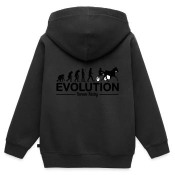 Trabrennen Trabrennsport Traber Evolution Lustig - Kinder Premium Organic Zip Hoodie - Schwarz - Hinten - AI Model Kid Male (0cm)