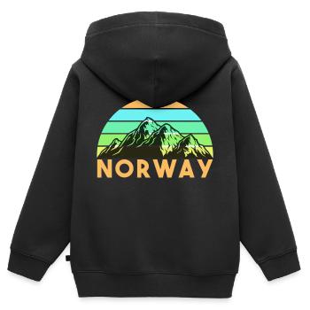 norway - Kids Premium Organic Zip-up Hoodie - black - Back - AI Model Kid Male (0cm)