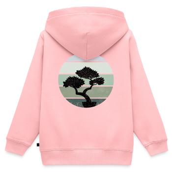 Bonsaï Tradition japonaise Océan Pacifique - Sweat Premium à capuche zippé enfant bio - rose - Dos - AI Model Kid Female (0cm)