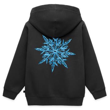 Schneeflocke Eiskristall Winter - Kinder Premium Organic Zip Hoodie - Schwarz - Hinten - AI Model Kid Male (0cm)