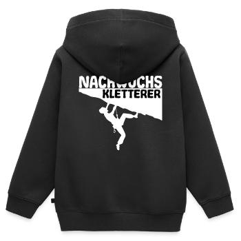 Nachwuchs Kletterer Klettern für Kinder Jungen - Kinder Premium Organic Zip Hoodie - Schwarz - Hinten - AI Model Kid Male (0cm)