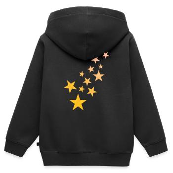 Étoile motif astérisque ciel étoilé - Sweat Premium à capuche zippé enfant bio - noir - Dos - AI Model Kid Male (0cm)