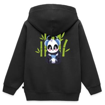 Gaming Panda Computer Console Video Game Gift - Kids Premium Organic Zip-up Hoodie - black - Back - AI Model Kid Male (0cm)