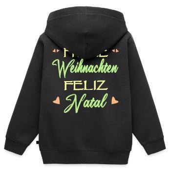 Deutsch-Brasilianer Weihnachten Natal Geschenk - Kinder Premium Organic Zip Hoodie - Schwarz - Hinten - AI Model Kid Male (0cm)