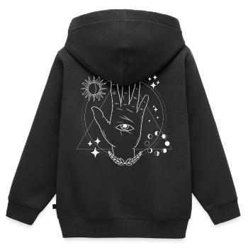 mystisches design, drittes auge - Kinder Premium Organic Zip Hoodie - Schwarz - Hinten - AI Model Kid Male (0cm)