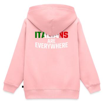ITALIEN Italian - Kinder Premium Organic Zip Hoodie - Rosa - Hinten - AI Model Kid Female (0cm)