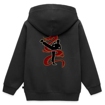 Be Dragon My Friend! - Kids Premium Organic Zip-up Hoodie - black - Back - AI Model Kid Male (0cm)