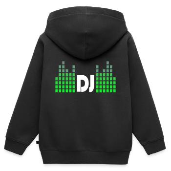 DJ Musik Beat Disco - Kinder Premium Organic Zip Hoodie - Schwarz - Hinten - AI Model Kid Male (0cm)