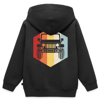 Véhicule tout-terrain 4wd 4x4 4wheeler cadeau AWD Offroad - Sweat Premium à capuche zippé enfant bio - noir - Dos - AI Model Kid Male (0cm)
