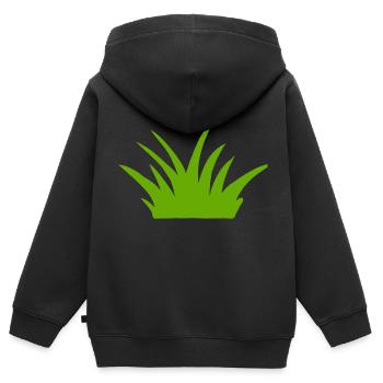 Wiese Garten Rasen Pflanze Natur Geschenk Blume - Kinder Premium Organic Zip Hoodie - Schwarz - Hinten - AI Model Kid Male (0cm)