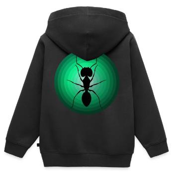Ameisen - Kinder Premium Organic Zip Hoodie - Schwarz - Hinten - AI Model Kid Male (0cm)
