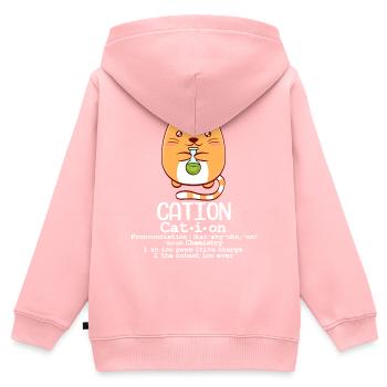 pétrir, pétrir, chatons, farine, cuisson, pâte, - Sweat Premium à capuche zippé enfant bio - rose - Dos - AI Model Kid Female (0cm)