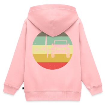 Véhicule tout-terrain 4wd 4x4 AWD 4wheeler offroad cadeau - Sweat Premium à capuche zippé enfant bio - rose - Dos - AI Model Kid Female (0cm)
