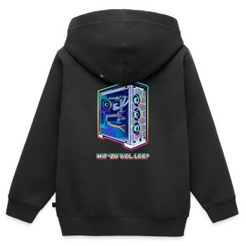PC Master Race - LED Gaming PC - LED Fans - Kinder Premium Organic Zip Hoodie - Schwarz - Hinten - AI Model Kid Male (0cm)
