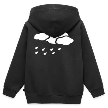 Nuage de pluie - Sweat Premium à capuche zippé enfant bio - noir - Dos - AI Model Kid Male (0cm)