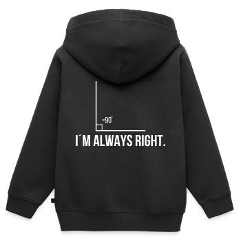 I´m always right. - Kinder Premium Organic Zip Hoodie - Schwarz - Hinten - AI Model Kid Male (0cm)