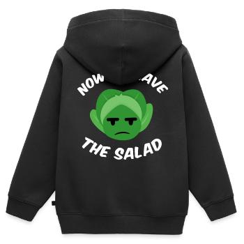 Now we have the salad - Sweat Premium à capuche zippé enfant bio - noir - Dos - AI Model Kid Male (0cm)