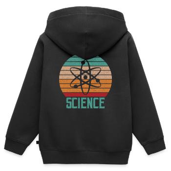 Science atom t-shirt - Sweat Premium à capuche zippé enfant bio - noir - Dos - AI Model Kid Male (0cm)