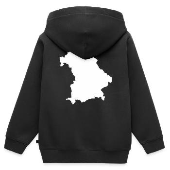 Bavière contour fier cadeau Bayer Allemagne - Sweat Premium à capuche zippé enfant bio - noir - Dos - AI Model Kid Male (0cm)
