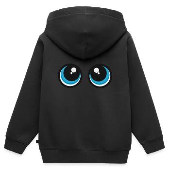 süße Augen Mimik süß Baby Blick Geschenk - Kinder Premium Organic Zip Hoodie - Schwarz - Hinten - AI Model Kid Male (0cm)