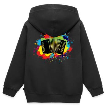 Akkordeon Polka Music Musical Aquarell Geschenk - Kinder Premium Organic Zip Hoodie - Schwarz - Hinten - AI Model Kid Male (0cm)