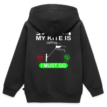 Kite Flying Kite Flying appelle dire - Sweat Premium à capuche zippé enfant bio - noir - Dos - AI Model Kid Male (0cm)