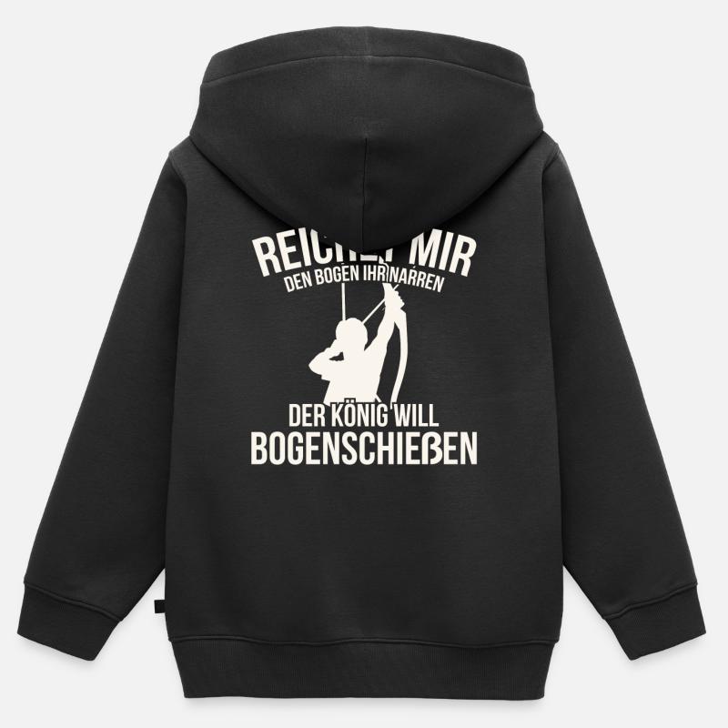 Bogenschießen - Kinder Premium Organic Zip Hoodie - Schwarz