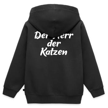 Der Herr der Katzen - Kinder Premium Organic Zip Hoodie - Schwarz - Hinten - AI Model Kid Male (0cm)