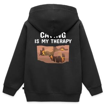 Caving - Kids Premium Organic Zip-up Hoodie - black - Back - AI Model Kid Male (0cm)