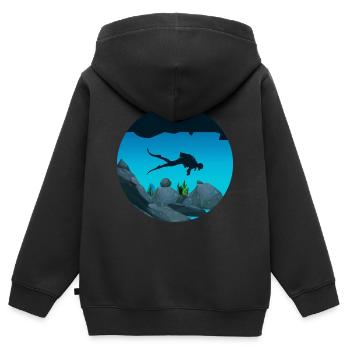 Cave Diving - Kids Premium Organic Zip-up Hoodie - black - Back - AI Model Kid Male (0cm)