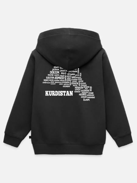 Kurdistan Map Kurdish Flag Kurdish Gift - Kids Premium Organic Zip-up Hoodie - black