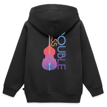 Kontrabass - Kinder Premium Organic Zip Hoodie - Schwarz - Hinten - AI Model Kid Male (0cm)