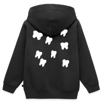 Zähne - Kinder Premium Organic Zip Hoodie - Schwarz - Hinten - AI Model Kid Male (0cm)