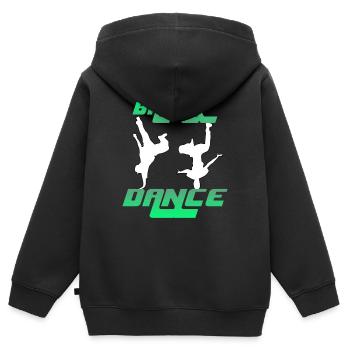 Break Dance - Kinder Premium Organic Zip Hoodie - Schwarz - Hinten - AI Model Kid Male (0cm)