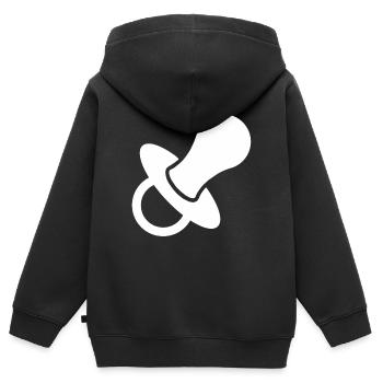 Schnuller Geschenk Kleinkind Baby Schwangerschaft - Kinder Premium Organic Zip Hoodie - Schwarz - Hinten - AI Model Kid Male (0cm)