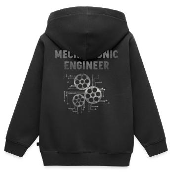 Mechatronik Ingenieur Geschenk - Kinder Premium Organic Zip Hoodie - Schwarz - Hinten - AI Model Kid Male (0cm)